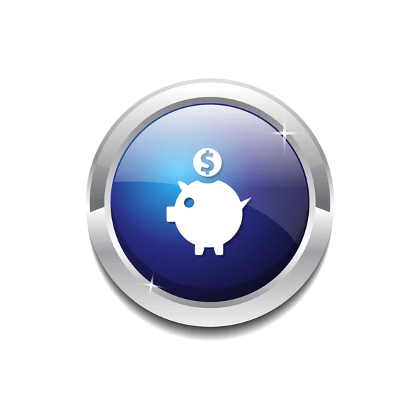 Piggy Bank Icon Button — Stock Vector