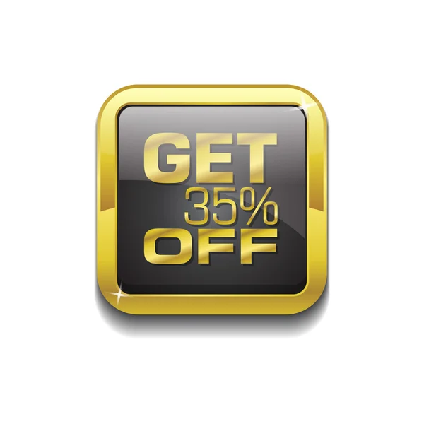 Get 35 percent Icon Button — Stock Vector
