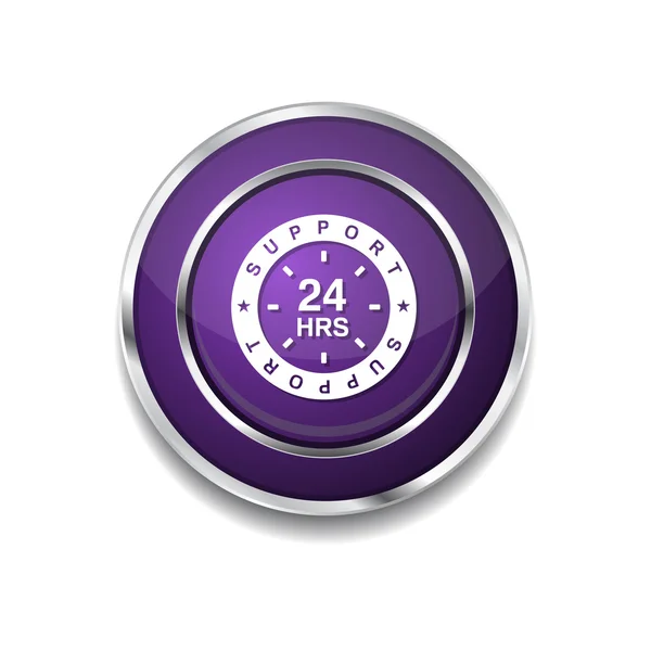 24 Hours Support Icon Button — Stock Vector