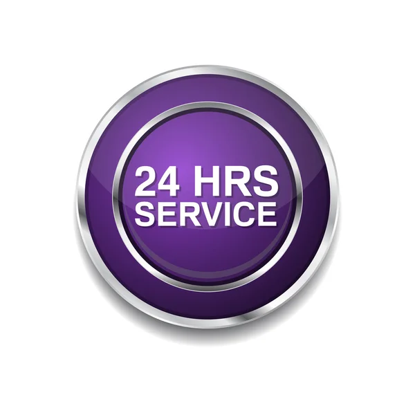 24 uur Service pictogram knop — Stockvector
