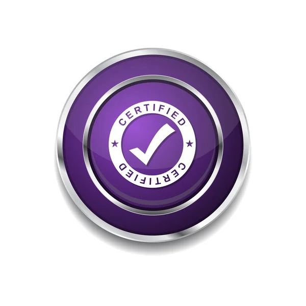 Kwalifikowanego ikona przycisku — Wektor stockowy