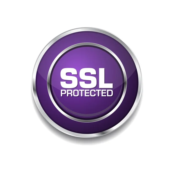 SSL Protected Icon Button — Stock Vector