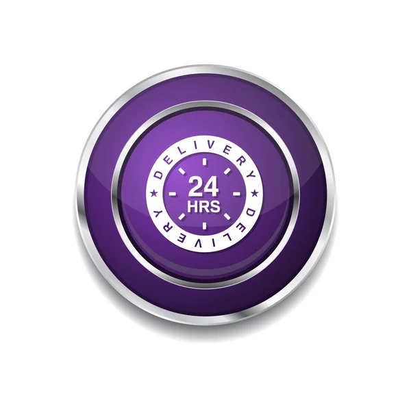 24 Hours Delivery Icon Button — Stock Vector