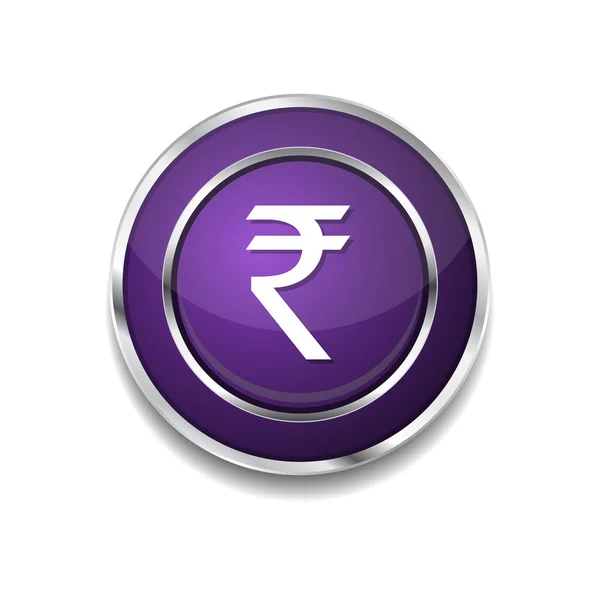 Rupia moneda signo icono botón — Vector de stock