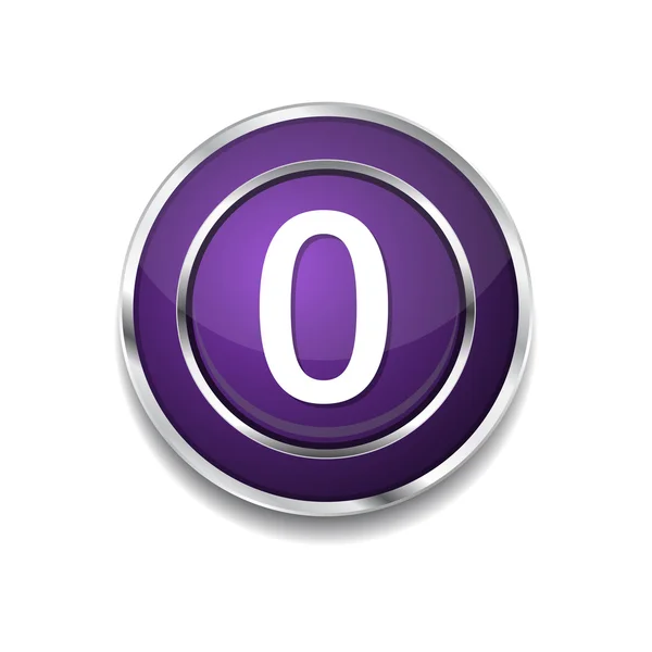 0 Number Icon Button — Stock Vector