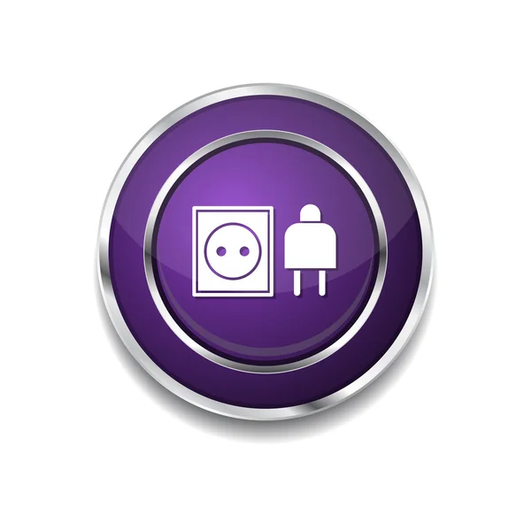 Plug Sign Icon Bouton — Image vectorielle