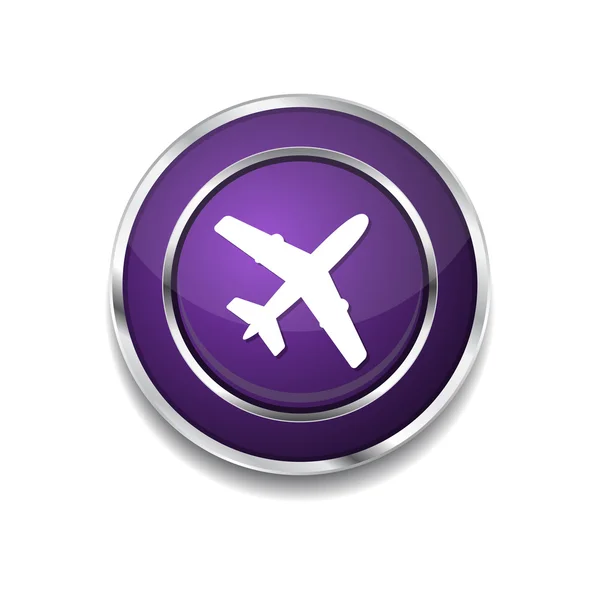 Airplane Sign Button Icon — Stock Vector