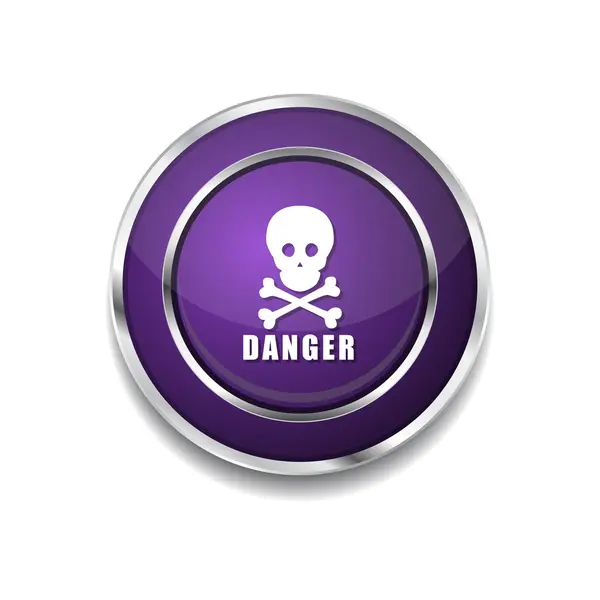 Botão de ícone de sinal de perigo — Vetor de Stock