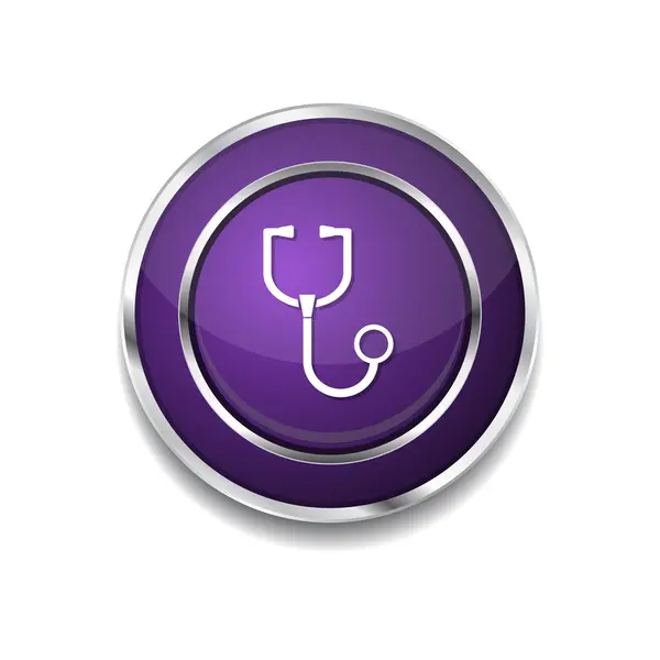 Stethoscope Icon Button — Stock Vector