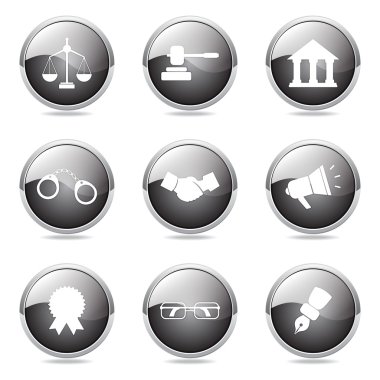 Hukuk işaret düğme simgesi