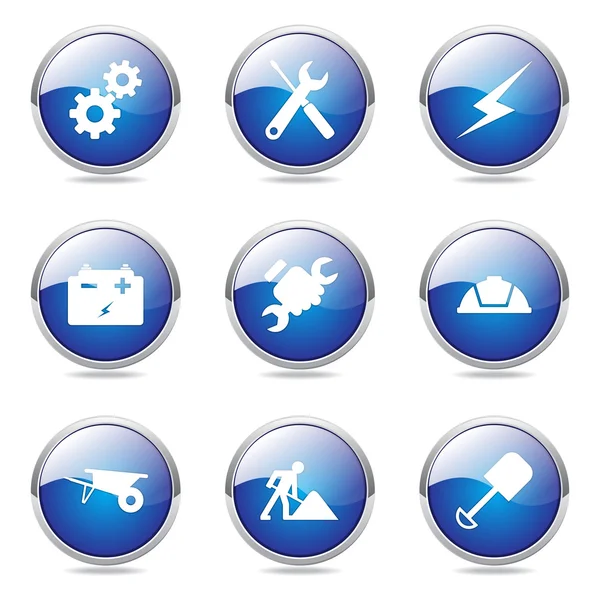 Construction Tools Button Icon — Stock Vector