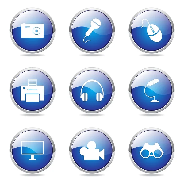 Pictogram van de knop elektronische apparatuur — Stockvector