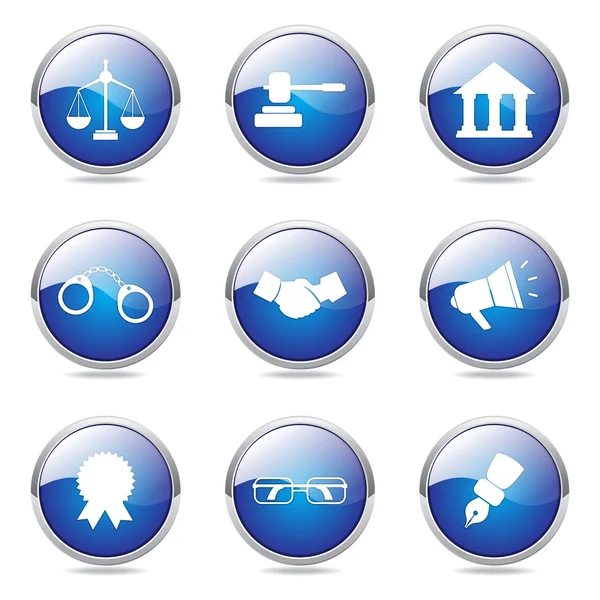 Ícone de botão de sinal de lei — Vetor de Stock