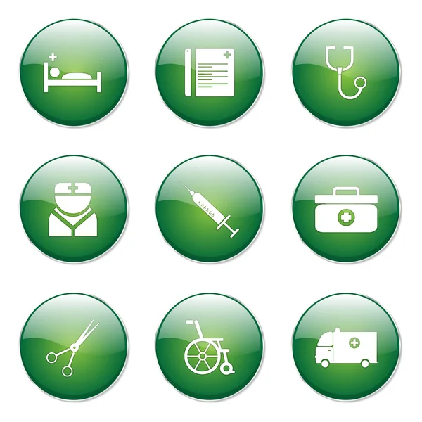 Hospital Health Button Icon — Stock Vector