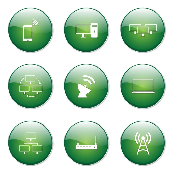 Telecom mededeling knop — Stockvector