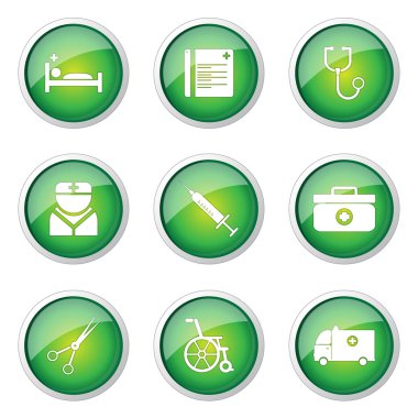 Hastane sağlık düğme simgesi