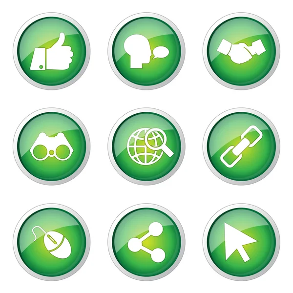 Ikona przycisku Internetu społecznego — Wektor stockowy