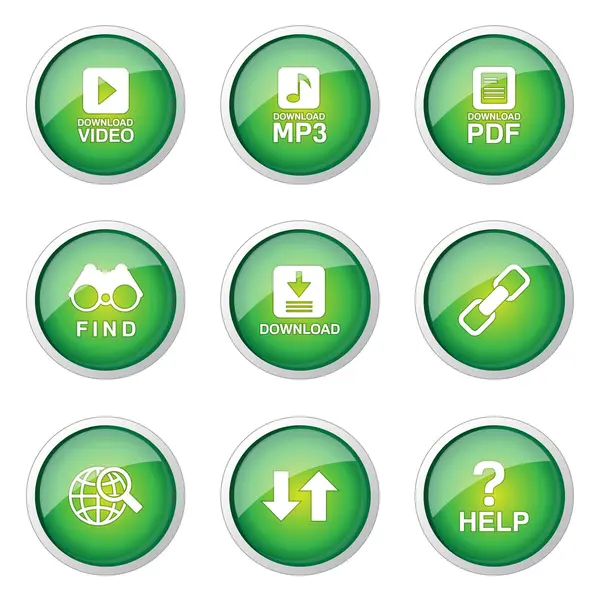 Icono de botón de Internet Web multimedia — Vector de stock