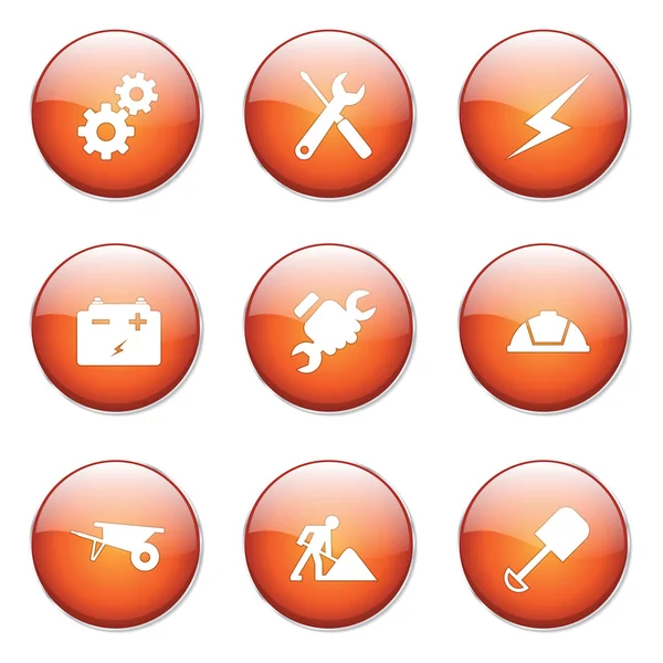 Construction Tools Button Icon — Stock Vector