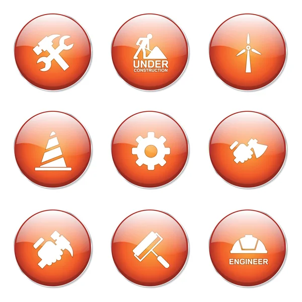 Construction Tools Button Icon — Stock Vector