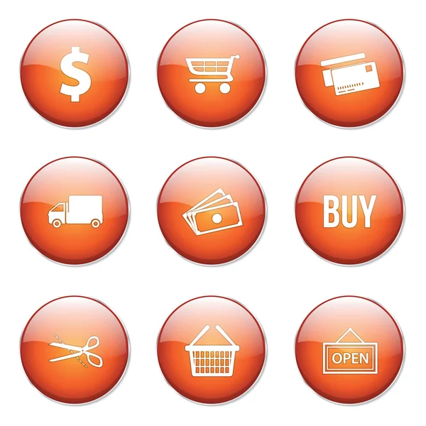 Shopping Sign Button Icon — Stock Vector