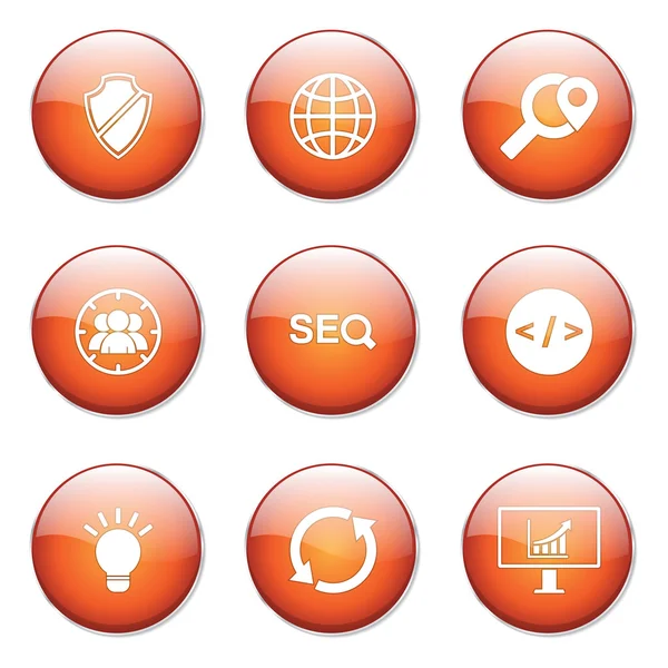 SEO Internet Sign Button Ícone —  Vetores de Stock