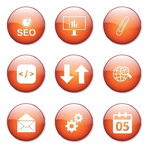 Icono de botón de signo de Internet SEO — Vector de stock