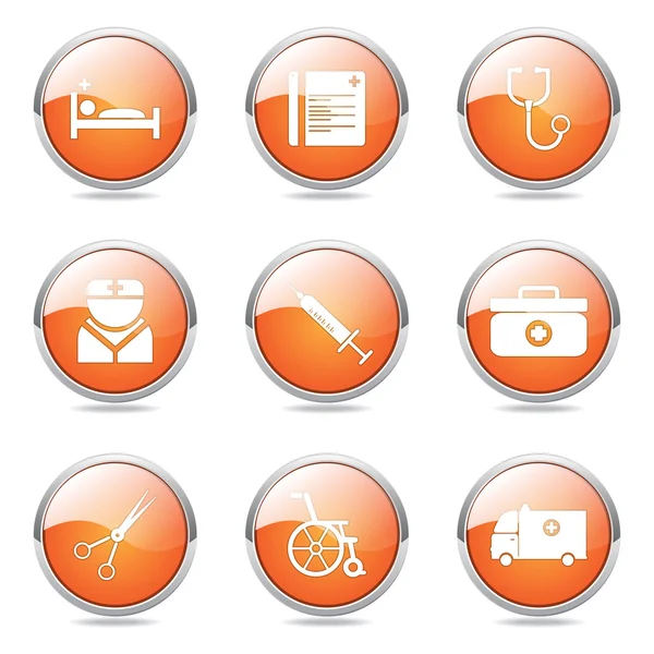 Icône bouton santé de l'hôpital — Image vectorielle