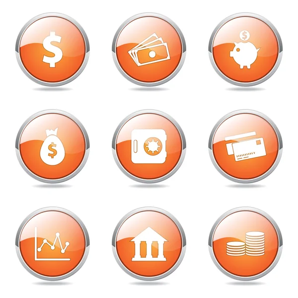Financial Banking Button Icon — Stock Vector