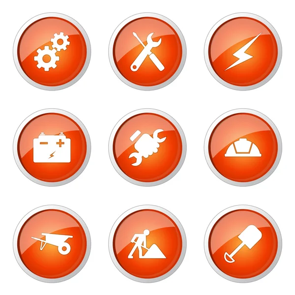 Construction Tools Button Icon — Stock Vector