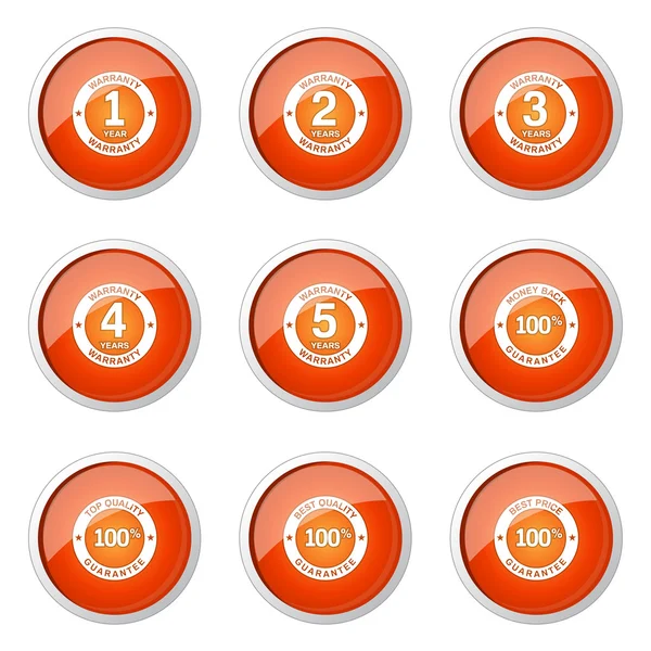 Garantie garantie sceau bouton icône — Image vectorielle