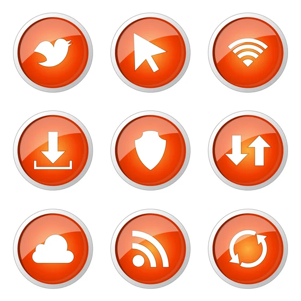 Иконка социальной кнопки Интернета — стоковый вектор