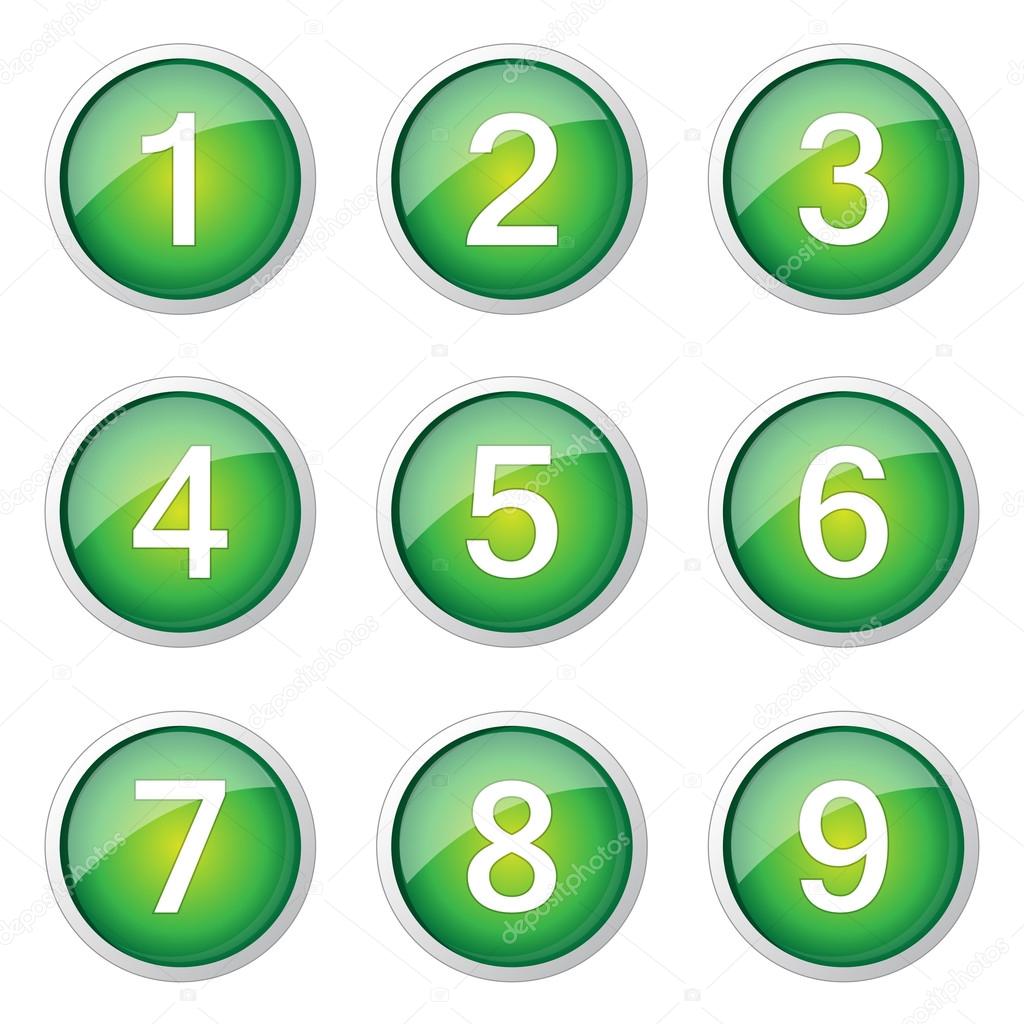 Numbers Counting Button Icon — Stock Vector © rizwanali3d #65420205