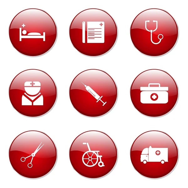 Icono del botón de salud del hospital — Archivo Imágenes Vectoriales