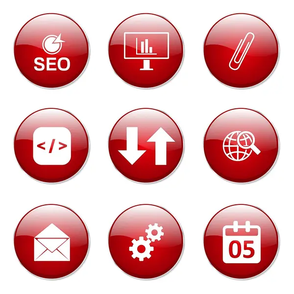 Icône de bouton de signe d'Internet de SEO — Image vectorielle