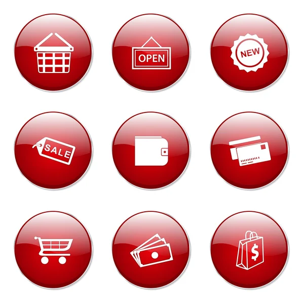 Pictogram van de knop winkelen teken — Stockvector