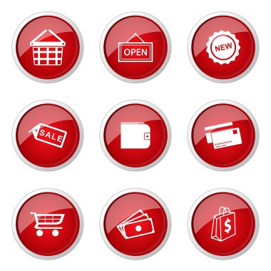 Alışveriş işaret düğme simgesi