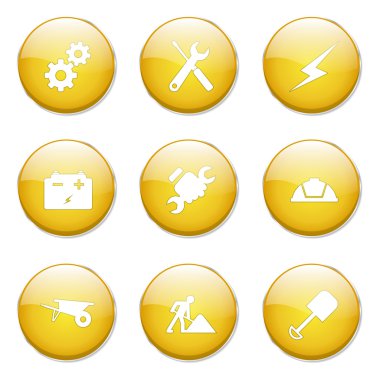 İnşaat araçları düğme simgesi