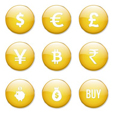 Para birimi işaret düğme simgesi