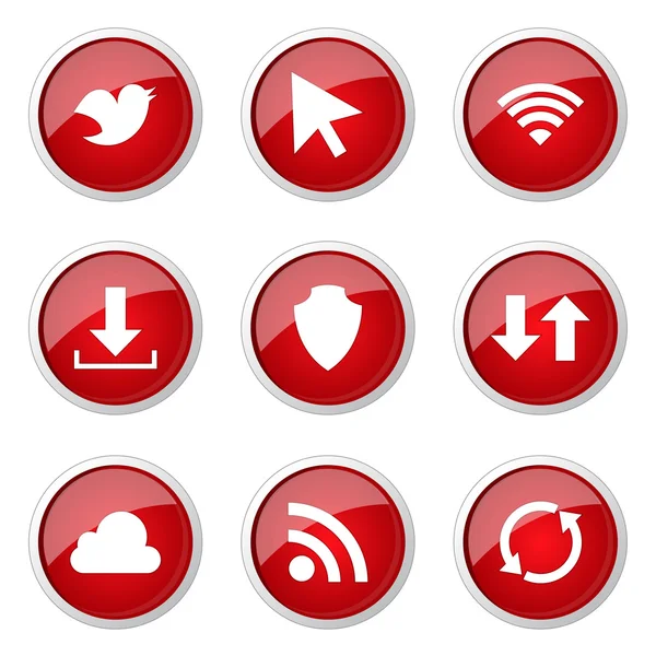 Иконка социальной кнопки Интернета — стоковый вектор