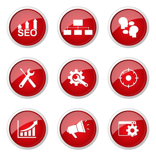 SEO Internet Sign Button Ícone — Vetor de Stock