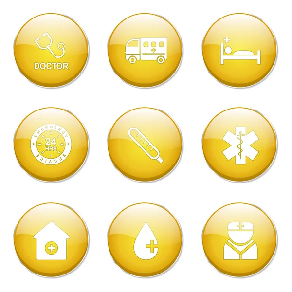 Icône bouton santé de l'hôpital — Image vectorielle