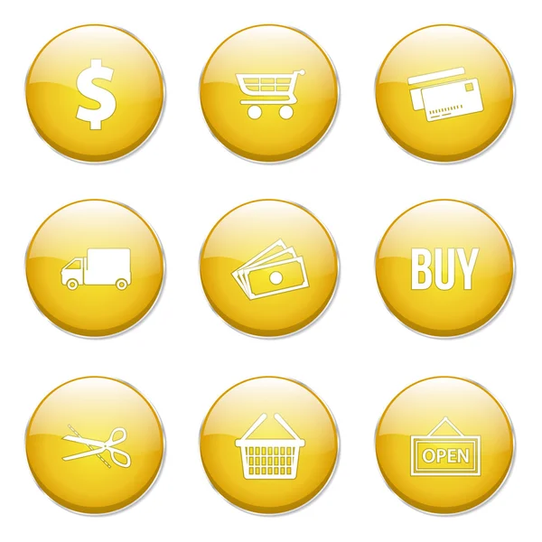 Shopping Sign Button Icon — Stock Vector