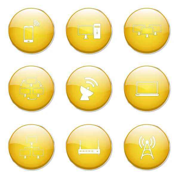 Telecom Communication Button Icon — Stock Vector