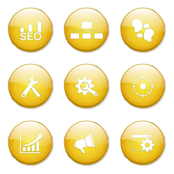 Icono de botón de signo de Internet SEO — Vector de stock