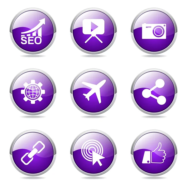 Icono de botón de signo de Internet SEO — Vector de stock