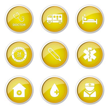 Hastane sağlık düğme simgesi