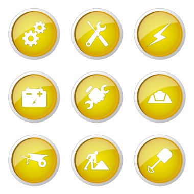 İnşaat araçları düğme simgesi