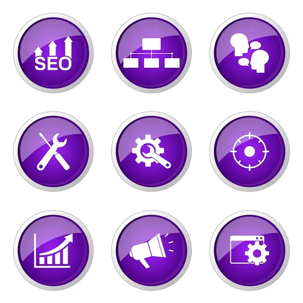 SEO Internet Sign Button Ícone —  Vetores de Stock