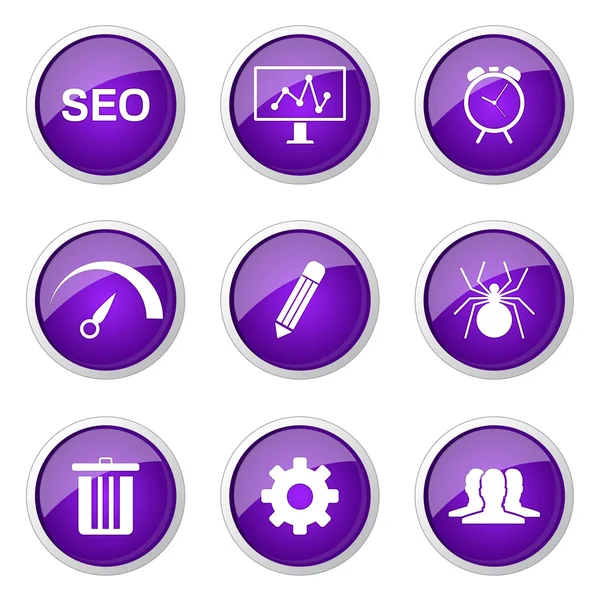Icône de bouton de signe d'Internet de SEO — Image vectorielle